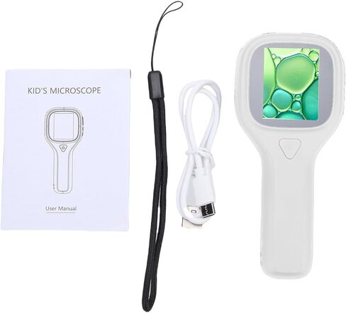 مجهر رقمي محمول من PUSOKEI، تكبير 2 ميجابكسل 500x مع شاشة 2 بوصة و6 مصابيح LED، لحام إصلاح دائرة التصوير الفوتوغرافي الكلي (أبيض) in Kuwait