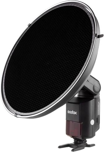 Godox Black/Silver Beauty Dish Photography Reflector for AD200Pro II AD200pro AD200, AD360II Flash - Honeycomb Cover Included (AD-S3) in Saudi Arabia