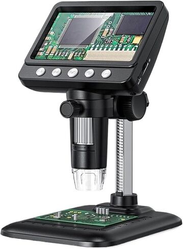 مجهر تكبير رقمي DM7C-B1 50-1000X مجهر إلكتروني صناعي 1 مليون بكسل مع شاشة 4.3 بوصة in Kuwait