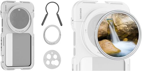 NEEWER PA091 Silver Phone Cage Compatible with Xiaomi 15 Ultra + 67mm Variable ND (ND2-32) Filter, Quick Release Video Rig Case with 67mm Filter Adapter & 17mm Lens Backplate for Video Recording in Saudi Arabia