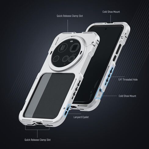 NEEWER PA091 Silver Phone Cage Compatible with Xiaomi 15 Ultra + 67mm Variable ND (ND2-32) Filter, Quick Release Video Rig Case with 67mm Filter Adapter & 17mm Lens Backplate for Video Recording in Saudi Arabia