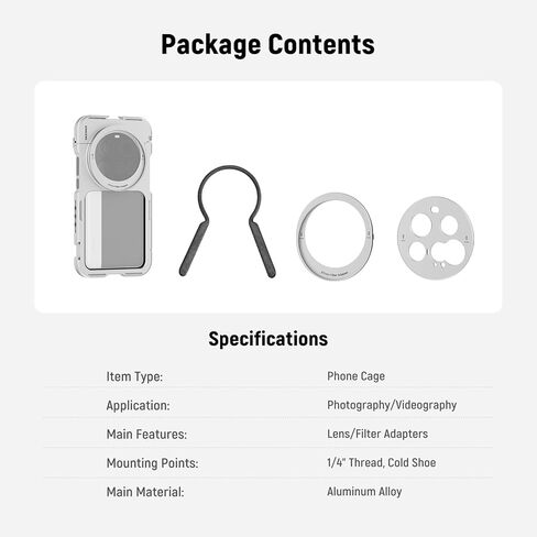 NEEWER PA091 Silver Phone Cage Compatible with Xiaomi 15 Ultra + 67mm Variable ND (ND2-32) Filter, Quick Release Video Rig Case with 67mm Filter Adapter & 17mm Lens Backplate for Video Recording in Saudi Arabia