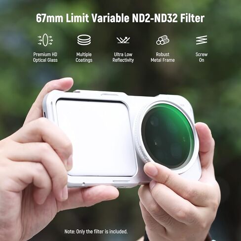 NEEWER PA091 Silver Phone Cage Compatible with Xiaomi 15 Ultra + 67mm Variable ND (ND2-32) Filter, Quick Release Video Rig Case with 67mm Filter Adapter & 17mm Lens Backplate for Video Recording in Saudi Arabia