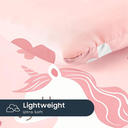 Wake In Cloud - Toddler Bedding Set for Girls, Cute Unicorn Floral Botanical, 4 Pieces Soft Crib Bed Set Including Comforter, Sheets and Pillowcase, Light Cream in Saudi Arabia