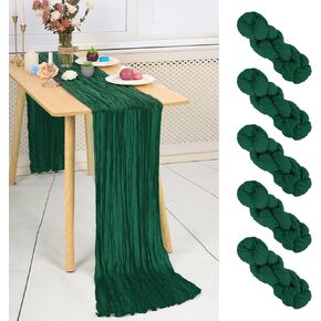 LOKUME 16 قطعة من القماش القطني الوردي الفاتح مفرش طاولة شاش بطول 10 أقدام مقاس 35 × 120 بوصة من قماش الجبن مفرش طاولة بوهو ديكور ريفي لحفلات الزفاف وحفلات الزفاف وعيد الشكر وعيد الميلاد in Kuwait