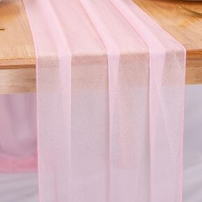 RuiYok 5 Packs Lavender Chiffon Table Runner 30 x 120 Inches Romantic Sheer Fabric for Wedding Decorations, 10ft Baby Shower and Birthday Party Cake Table Decorations
