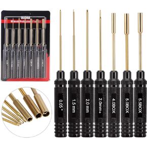 INJORA 7 PCS RC Hex Screw Driver Nut Driver & Phillips Screwdriver Tool Set, RC Car Repair Tool Kit, Allen Wrenches Sets, Socket Driver For 1/18 1/24 RC Mini Crawler Car SCX24 TRX4M FCX24