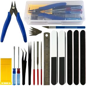 21 Pieces Dollhouse and Miniature Building Modeling DIY Tool Kit,Basic Modeler Miniature Handmade Hobby Craft Tools Set