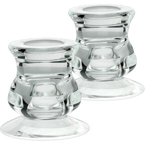 12 قطعة من حوامل الشموع من SoulBay للشموع المستدقة، قطعة مركزية لتزيين حفلات الزفاف وأعياد الميلاد، حوامل شموع زجاجية شفافة تناسب مستدقات 1/2 بوصة 2/3 بوصة 3/4 بوصة 4/5 بوصة 7/8 بوصة in Kuwait