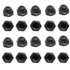 Meuey Lyot Black Stainless Steel Hex Socket Nut Decorative Nuts Screw Cups M8 Acorn Nuts 20PCS