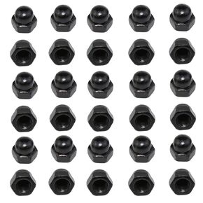 Meuey Lyot Black Stainless Steel Female Hexagon Socket Nuts Decorative Nuts Nut Covers M4 Acorn Nuts 30PCS