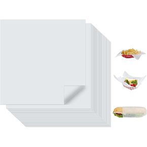 500PCS Deli Paper, 12" x 12" Deli Wrap, Grease Proof Deli Paper Sheets, Wax Paper Sheets for Food, Sandwiches, Lining Wire Food Baskets, Food Tray