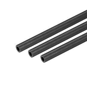 uxcell Carbon Fiber Round Tube 4mm x 3mm x 400mm Carbon Fiber Wing Pultrusion Tubing for RC Airplane Quadcopter 3 Pcs