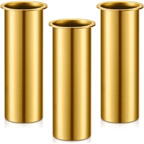 Yaocom 3 Pieces Brass Drain Tube 3 x 1 Inches Boat Drain Tube Plug Brass Boat Drain Plug Livewell Overflow Drain Tube for Boat Water Marine Transom Splashwell Livewell Transom Splashwell Installation