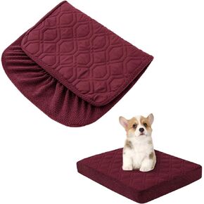 Dog Bed Covers Replacement Washable - Waterproof Dog Bed Covers Quilted, Water Absorbable Pet Puppy Bed Cover for Dog Cat, Cover Only 40Lx32Wx6H Inches PeacockGreen