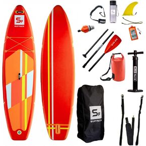 SUP Board SUP face Basic 10'8 x 32 x 6 in, Red Universal Stand Up Paddle Board for Adults, Inflatable SUP with Non-Slip Deck, 9" Shark Fin, Twisted Leash, Full Accessories Set for Paddling Experience