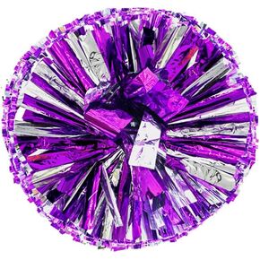 ZYBenda 2 Pack 13" Pom Poms Cheerleading Pom Poms Cheerleader Pom Poms for Team Sports Dance Games Spirit Cheering (Red and Silver)