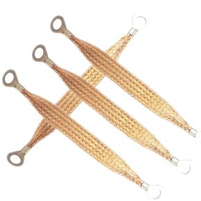 Flat Braided Bare Copper Grounding Straps/Flexible Braided Copper Earth Bonding Wire / 4PCS (12" Length x 1/2" Width/1PC) in Saudi Arabia