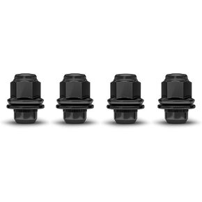 White Knight 5306BK-4 Black Chrome M12x1.25 Factory Style Mag Lug Nut with Washer, 4 Pack