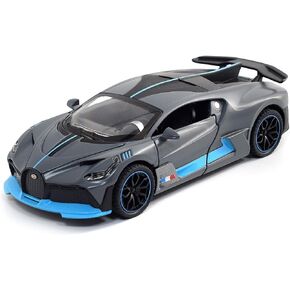 1:32 Toy Cars Bugatti Divo Metal Model Diecast Cars with Light and Sound Pull Back Toy Car for Boys Kids Gift (Divo-Grey)