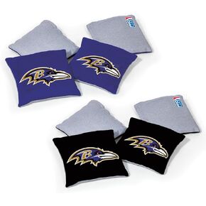 NFL Pro Football Dual Sided Bean Bags by Wild Sports, 8 Count, Premium Toss Bags for Cornhole Set - Great for Tailgates, Outdoors, Backyard
