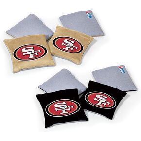 NFL Pro Football Dual Sided Bean Bags by Wild Sports, 8 Count, Premium Toss Bags for Cornhole Set - Great for Tailgates, Outdoors, Backyard