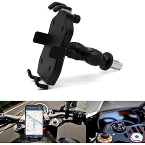 kucehiup Aluminum Alloy 1'' Ball Mount Base Insert for Motorcycle Fork Stem Hole 13mm to 20mm in Diameter, Compatible with R,A,M Mounts B Size Double Socket Arm