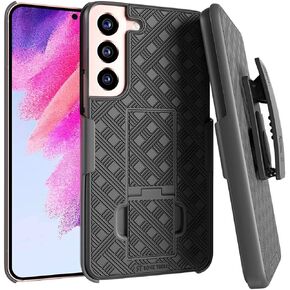 Rome Tech Belt Clip Phone Case for Samsung Galaxy S22 Ultra/Ultra 5G [NOT for S22] Slim Heavy Duty Rugged Slide Hip Holster Cover with Kickstand Compatible with Samsung Galaxy S22 Ultra - Black