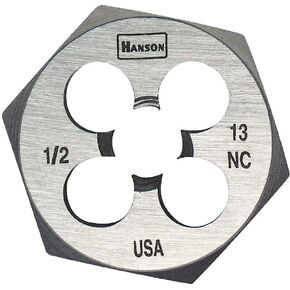 Hanson Hex Die, High Carbon Steel, Rh, 1/2-20 (6545)