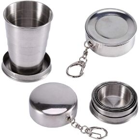 Guys of the Universe Folding Stainless Steel Camping Coffee Mug Cups for Survival Gear