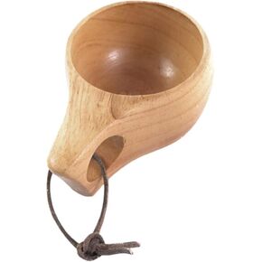 كوب BESPORTBLE Kuksa الخشبي من الخشب الطبيعي كوب للشرب كوب محمول للقهوة والحليب والماء مع حبل للمشي لمسافات طويلة والتخييم في الهواء الطلق قطعة واحدة (مقاس 05)