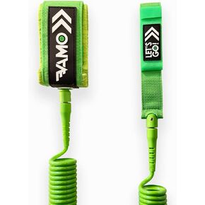 VAMO Premium Coil SUP Leash, 10' and 9' Coiled Paddleboard Leashes. 7mm Thick legrope, Replacement for Stand Up Paddleboards, ISUP or Surf Board