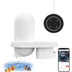 LKBird Smart Fish Feeders with Camera 2024 Newest Visual Fish Feeder Automatic Dispenser with 2K HD Camera for Aquariums, Fish Tanks& Pond