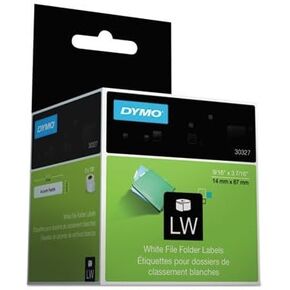DYMO 30327 LabelWriter Self-Adhesive File Folder Labels, 9/16- by 3 7/16-inch, White, Roll of 130, 2-Pack, Sold As 10 Packs
