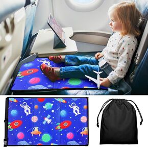 JaGely Toddler Airplane Bed with Storage Bag Airplane Seat Extender for Kids Airplane Kids Bed Travel Toddler Bed Portable Airplane Foot Rest for Kids Toddlers Travel Must Have Accessories (Astronaut)