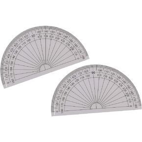Tupalizy 4 Inch Small Math Protractors 180 Degrees Plastic Angle Measurement Protractors for Student Teacher Homework Drawing, Teacher Class Text Books, School Office Worksheets Supply, Clear, 2PCS