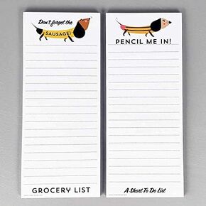 Nancy Nikko Dachshund Refrigerator Notepads - Set of 2 - To Do List and Grocery List