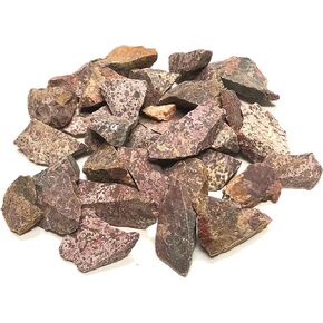 Zentron Crystal Collection: Rough Natural Leopard Jasper Stones, Includes Velvet Bag - Large 1" Pieces (1 Pound)
