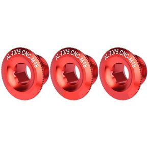 3Pcs 18mm Bike Crankcover Aluminum Alloy Shaft Axis Screw Nut Cycling Crank Set Track Wheel Nuts(red)