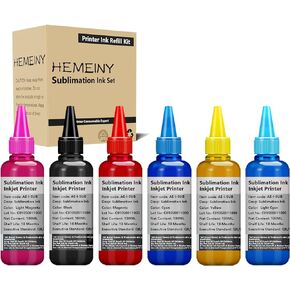 HEMEINY 6X100ml Botttle Sublimation Ink Works with Stylus Photo 1400 PX700W PX800FW P50 PX830FWD Artisan 1430 600 700 800 710 810 837 Printers