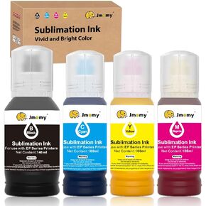 Autofill Syringe-Free Sublimation Ink for Epson ET-2400 ET-2720 ET-2760 ET-2750 ET-2800 ET-2803 ET-2850 ET-3760 ET-3830 ET-3850 ET-4700 ET-4850 ET-5800 ET-15000 Inkjet Printers (Anti-UV/ICC Free)