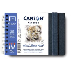 CANSON Art Book Mixed Media Paper Notebook, 5.8x8.3 inches, White