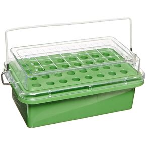 Heathrow Scientific True North HEA120071 Polycarbonate Mini Cooler with Clear Lid, Holds 0.5-2 mL x 32 Tubes, 0°C Maximum Temperature
