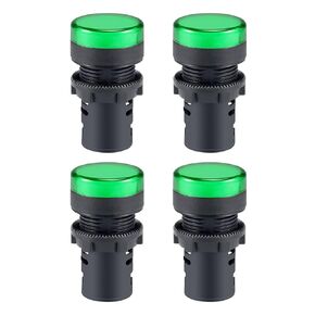 uxcell 4Pcs Yellow Indicator Light AC/DC 110V, 22mm Panel Mount, for Electrical Control Panel, HVAC, DIY Projects
