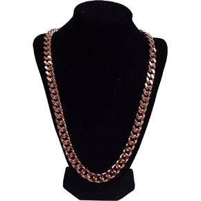 1 Pure Copper Cuban Link Necklace Heavy Solid Statement Jewelry Chain 24" Unisex
