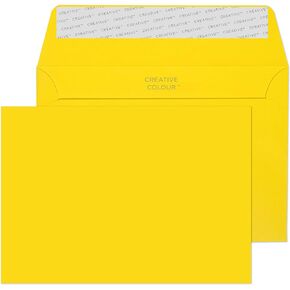 Blake Creative Color, Bright Yellow Invitation Envelopes, 4 x 6 Inches, Banana Yellow, 80lb Paper, Peel & Seal (15103-76) - Pack of 25
