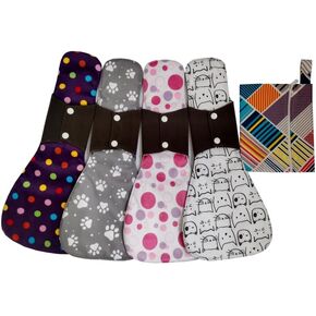 JUTESK 5pcs Set 1pcs Mini Wet Bag + 4 Pieces 16 Inch Ultra-deep Sleep Overnight Charcoal Bamboo Mama Cloth/Menstrual Pads/Reusable Sanitary Pads (Corn Field)