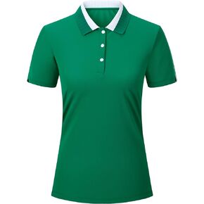 Alex Vando Women's Golf Shirts Moisture Wicking Short Sleeve Tops Solid Casual Shirts for Women
