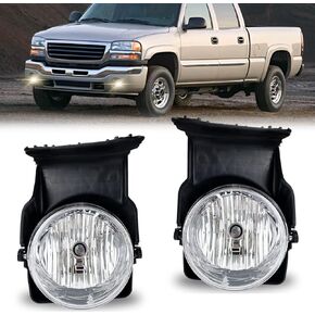 استبدال مصابيح الضباب لـ 2003 2004 2005 2006 2007 GMC Sierra 1500/ 1500HD/ 2500/ 2500HD/ 3500/ 3500HD مع مصابيح الهالوجين ومجموعة أدوات تسخير الأسلاك (عدسة واضحة) in Saudi Arabia