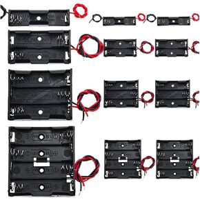 MKBKLLJY 10Pcs AAA Battery Holder Pointed Black Cylindrical Battery Storage Case Holder 3 x 1.5V AAA Batteries to 18650 Batteries with Wiring Cap for 3 x 1.5V AAA Batteries Flashlight Torch RC